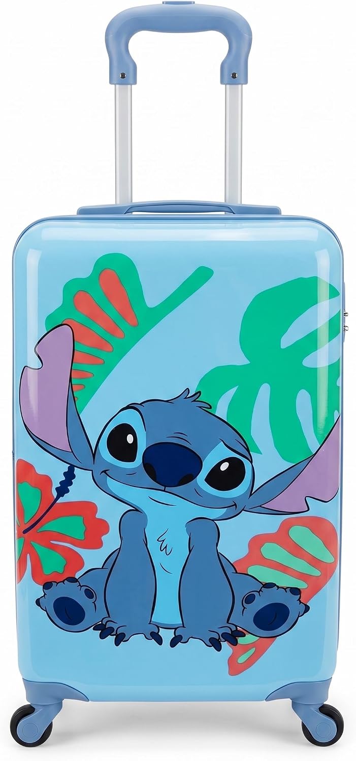 Disney Stitch - Maleta rígida de 20 pulgadas, bonita y duradera mal...