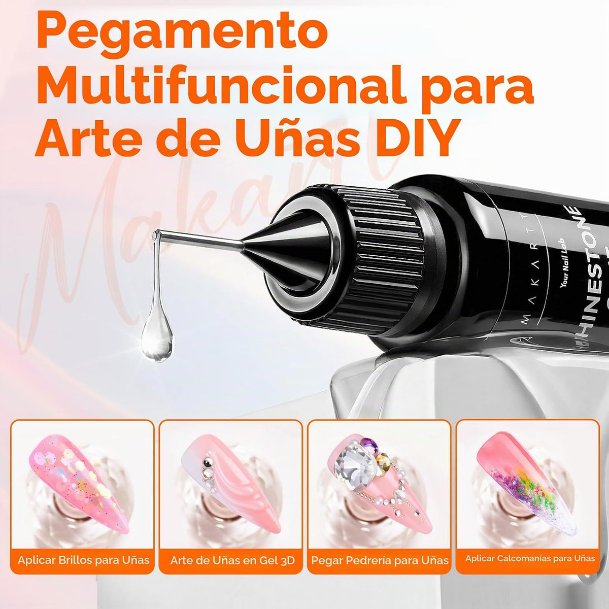 Makartt 2 piezas de pegamento de diamantes de imitación, gel 3D de...