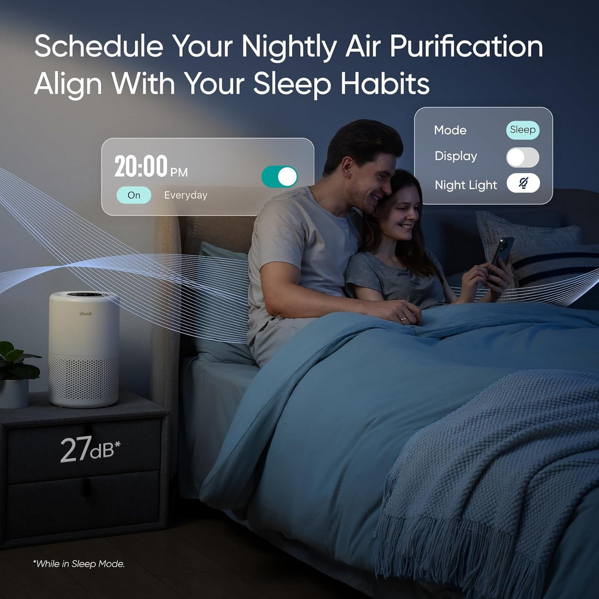 LEVOIT - Purificador de aire para dormitorio del hogar, control int...