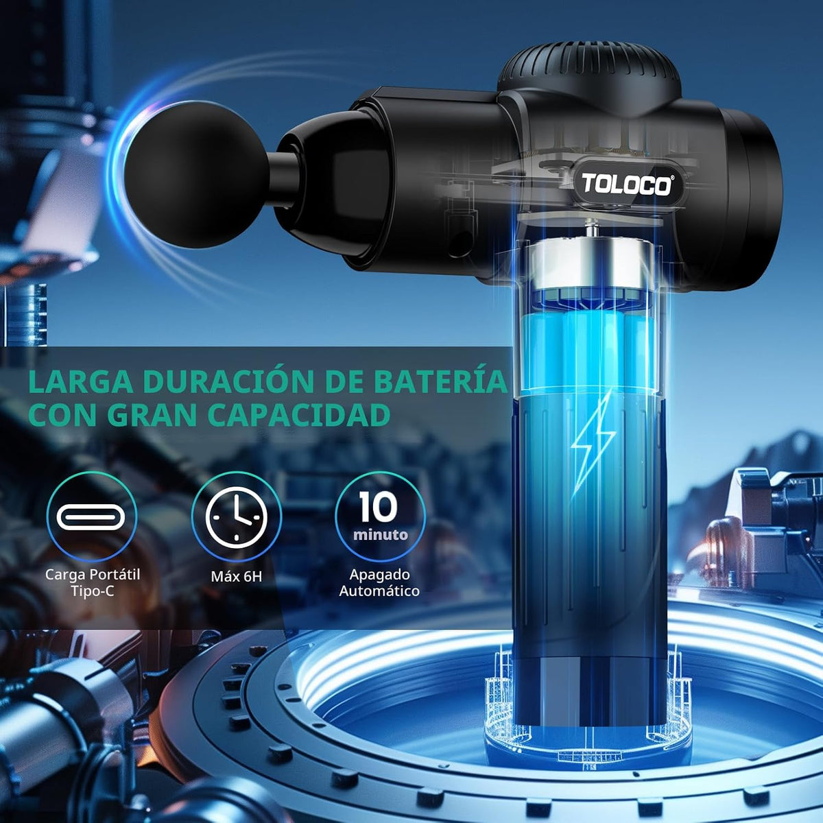 Pistola para masajes Toloco\u2013T11 Pro, de mano, para tejido musc...