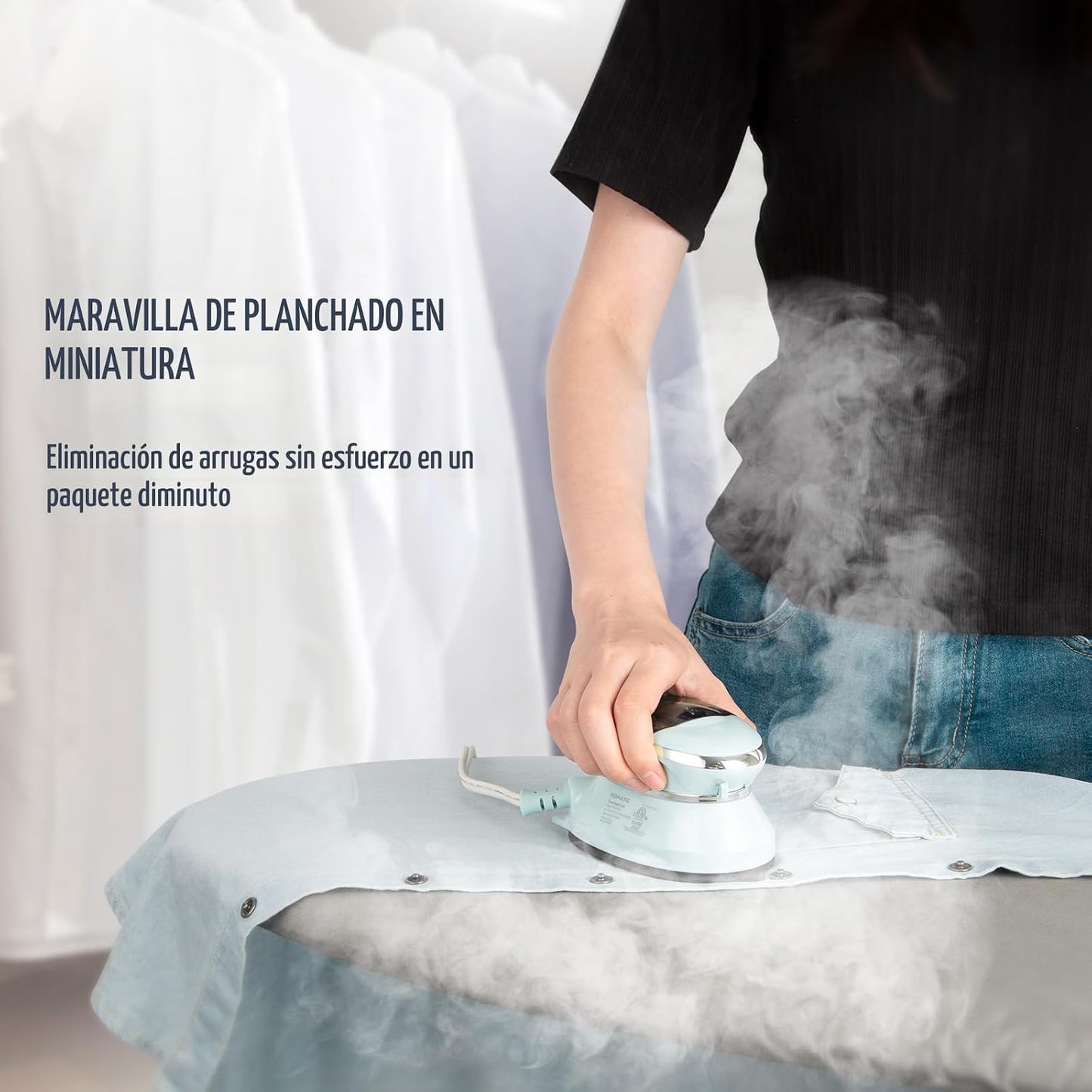 PIOMATIC Mini plancha de viaje con vapor para ropa con doble voltaj...