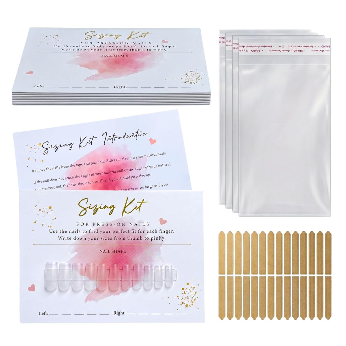 Kit de tamaño de uñas a presión para negocios de uñas, 5 x 7 pulgad...