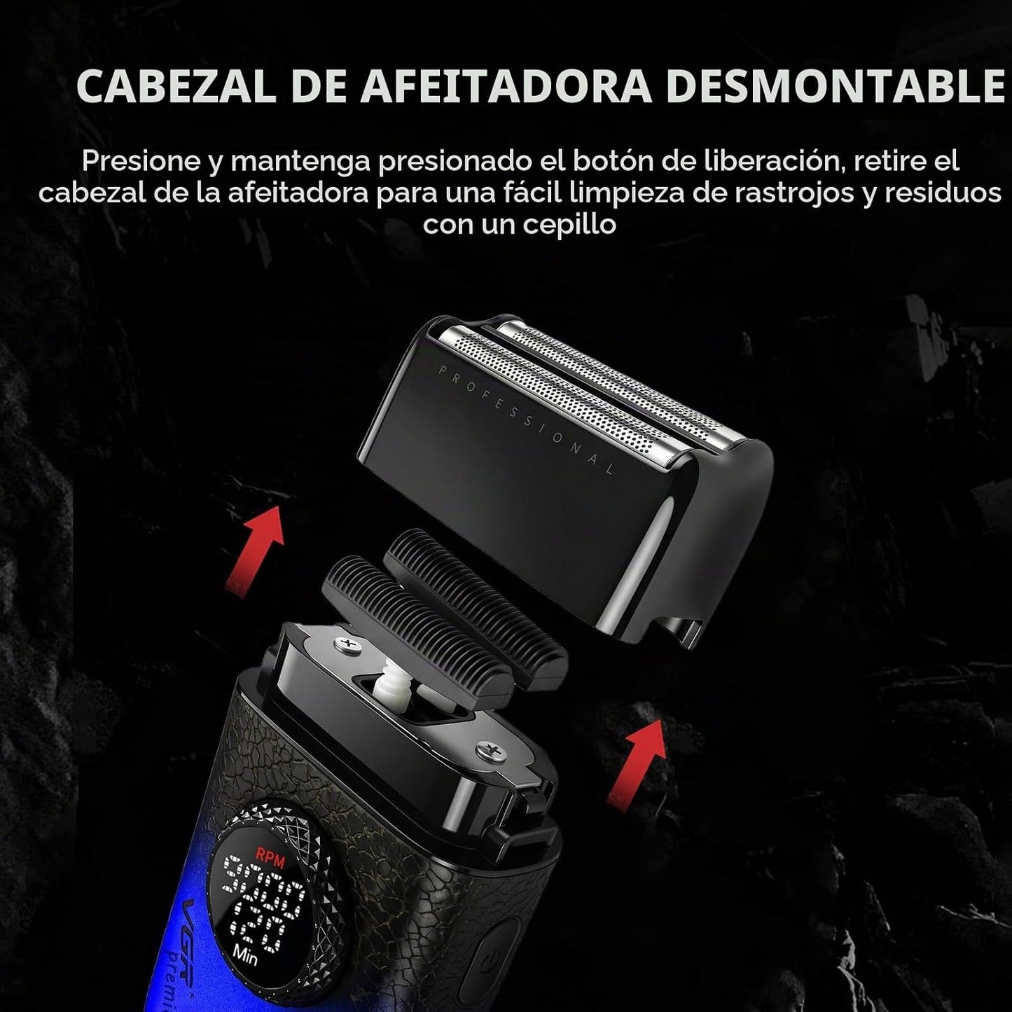 VGR Juego de cortapelos profesional 3 en 1, recortadora de pelo, af...