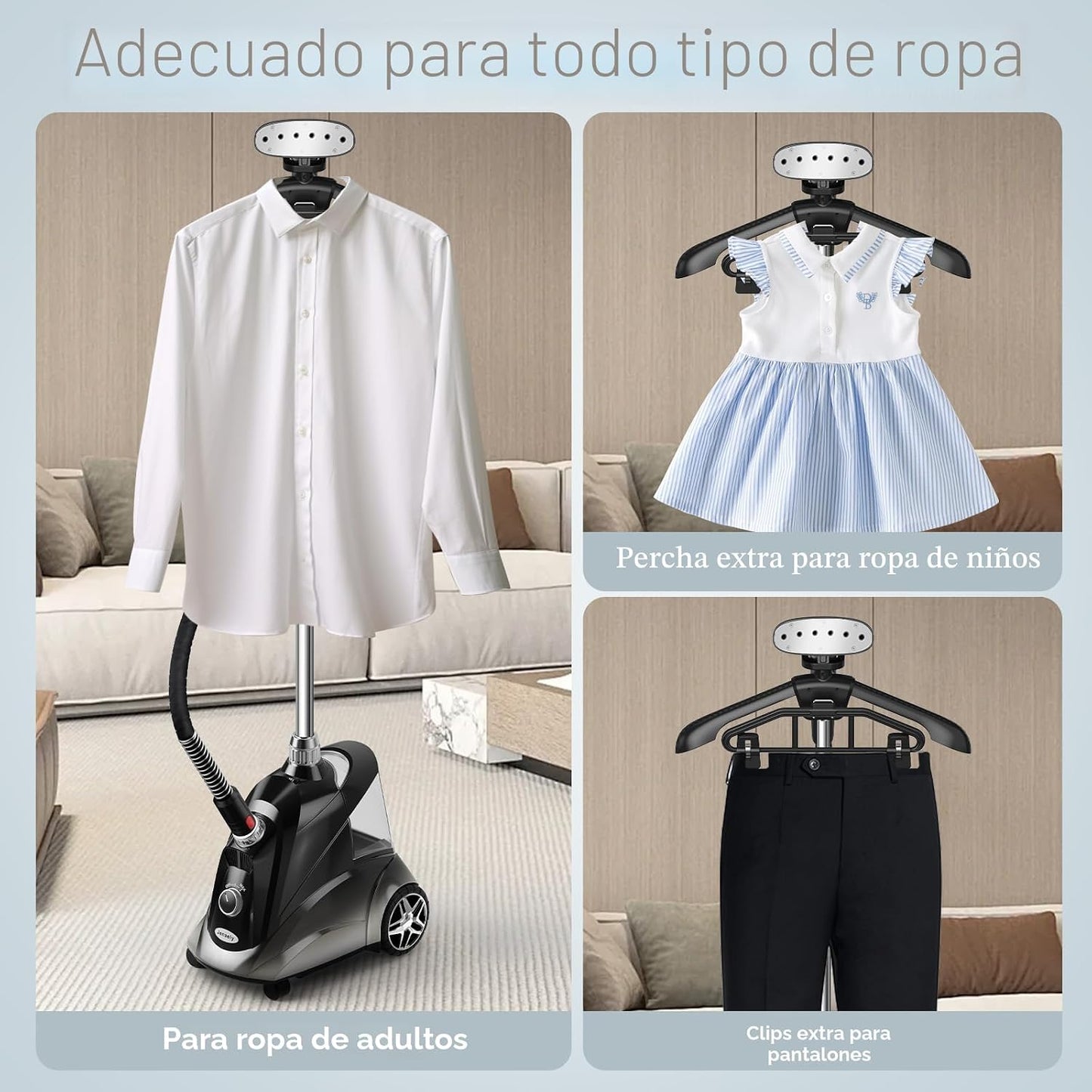 Vaporizador Jenaely para ropa, vaporizador de ropa de pie de 1500 W...