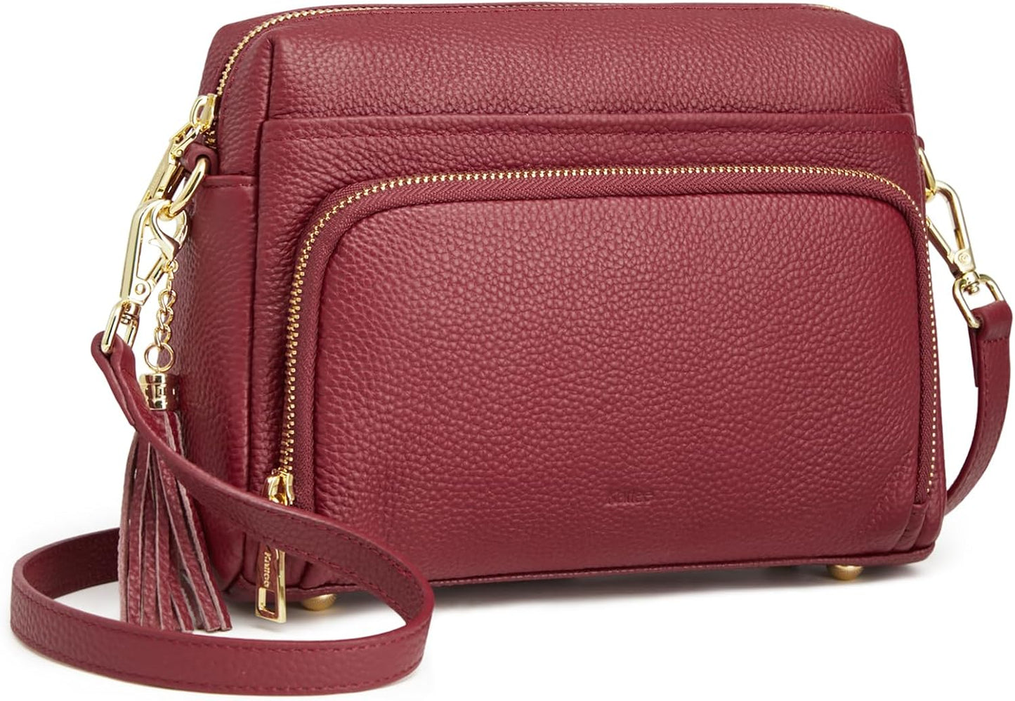 Kattee Bolso cruzado de cuero para mujer, pequeño, antirrobo, con c...
