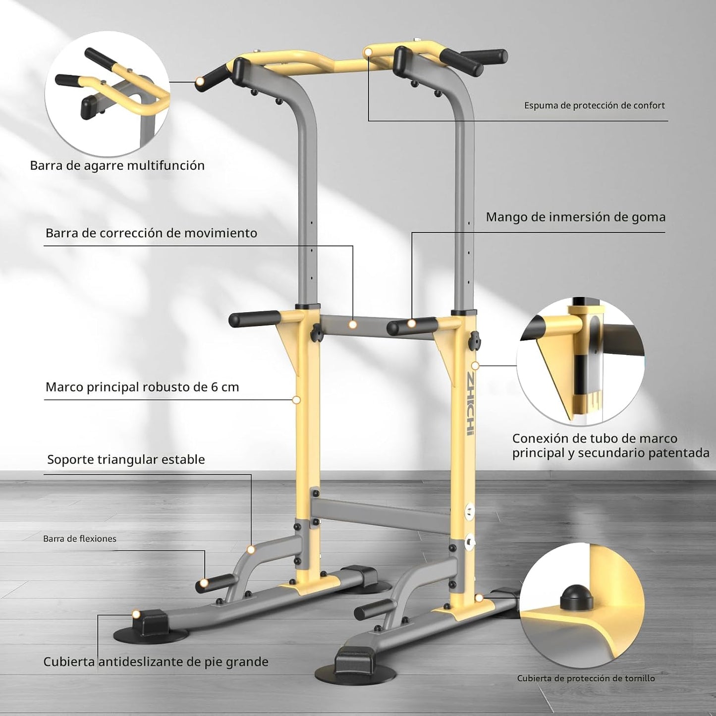 Z ZHICHI Pull-Up Dip Station Pull-Up Chin-Up Capacidad de peso 350LBS