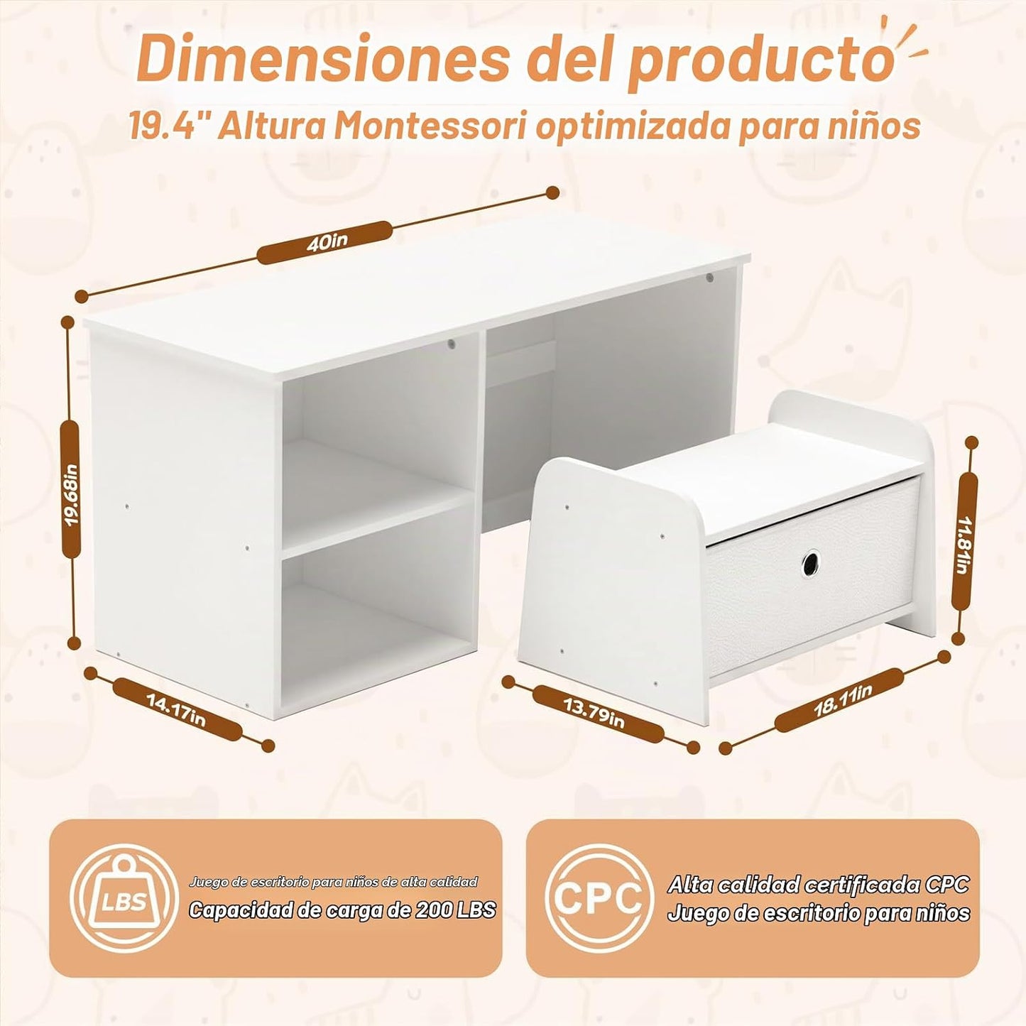 Faesun Estantería 3 en 1 para niños pequeños, estantería Montessori...