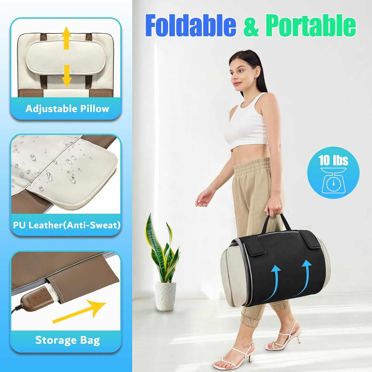 Colchoneta de Masaje de Cuerpo Completo con Bolsas de Aire para Est...