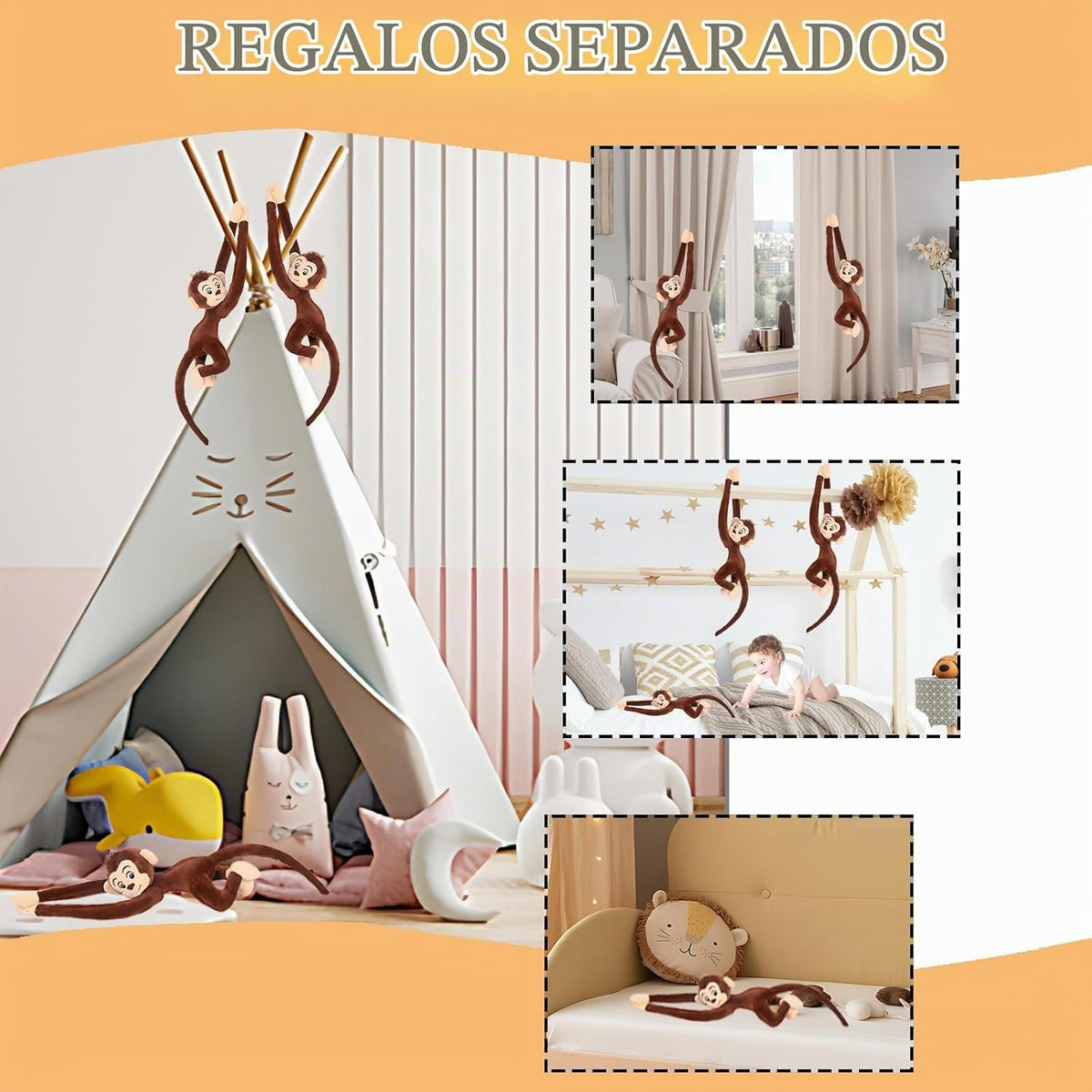 zxmbeddings - Mono de peluche con manos largas | Juguetes marrones,...