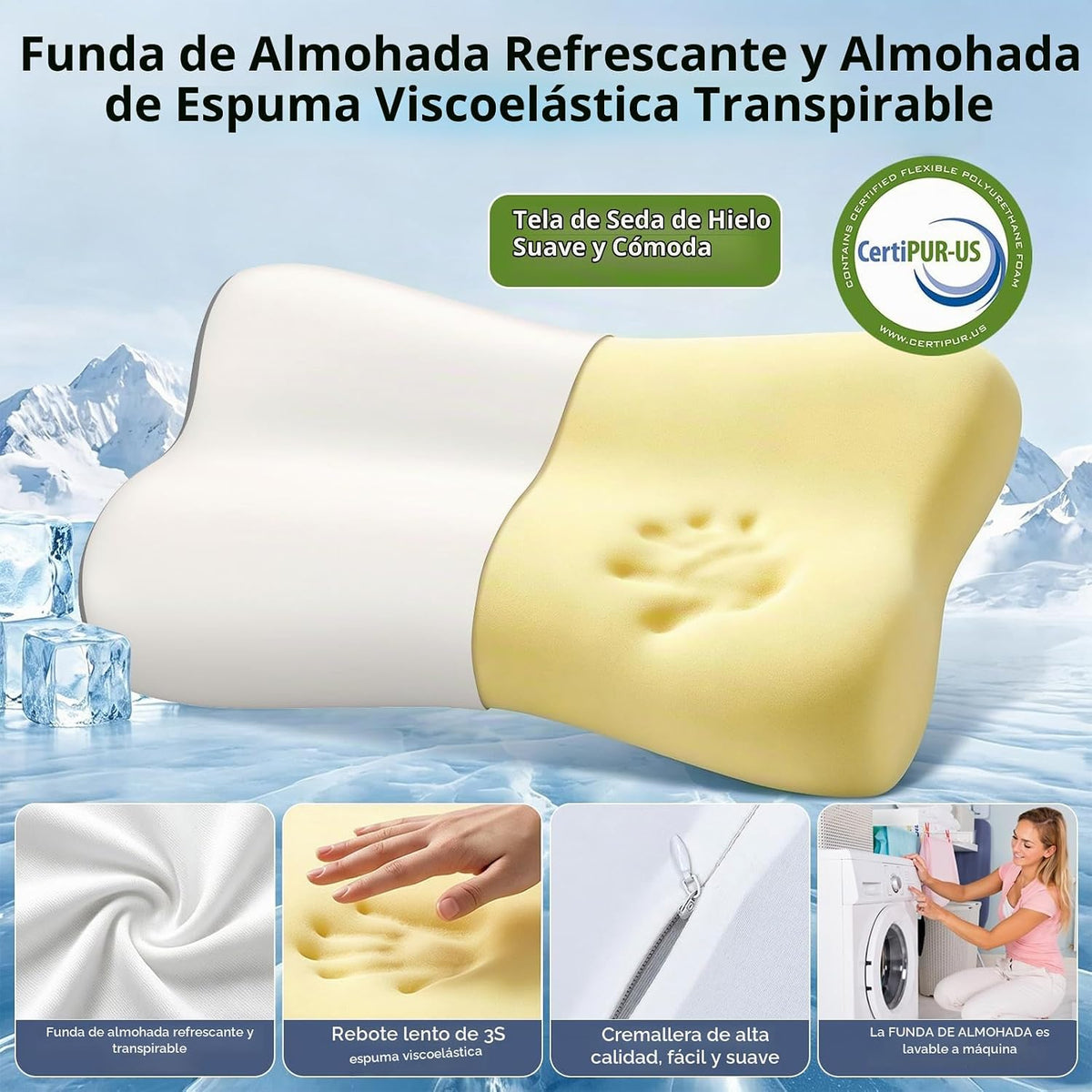 Polovo Almohada cervical para el cuello \u2013 Almohada ergonómica...