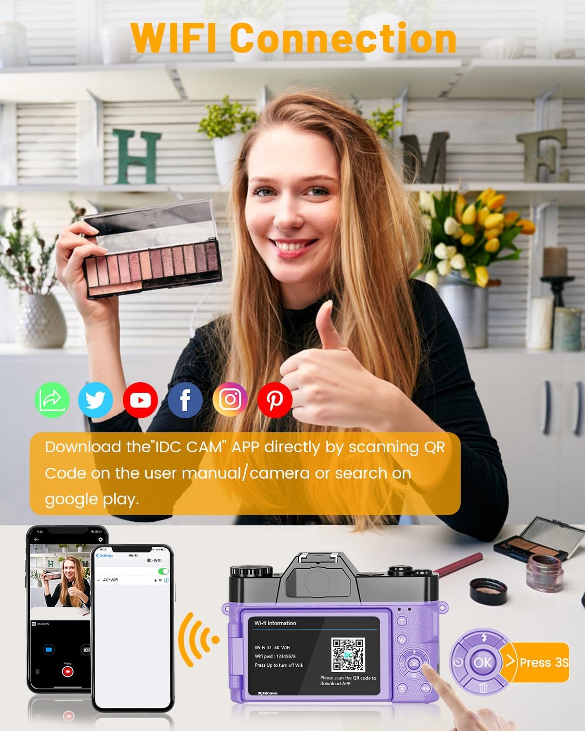 Actualización 2024 VJIANGER Cámara Digital para Fotografía y Videob...
