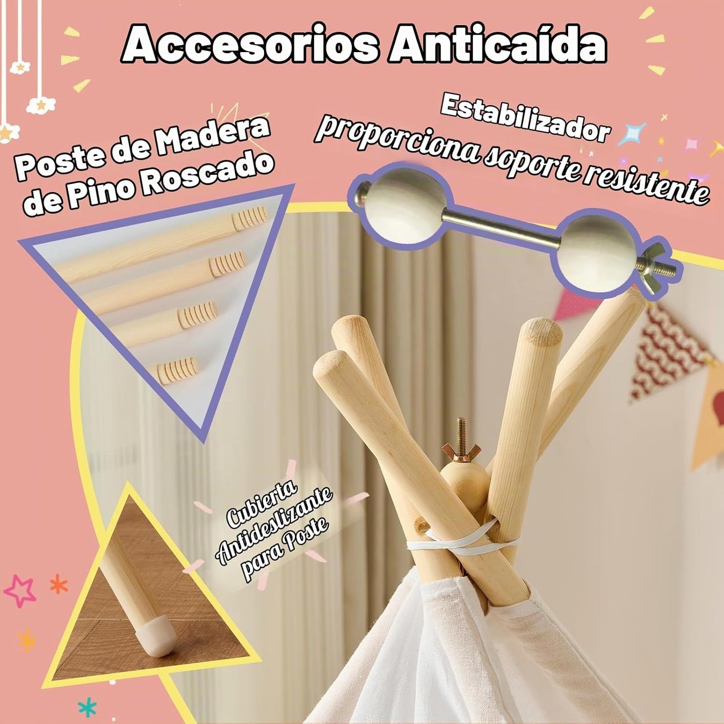 Paquete de 6 tiendas de campaña con luces para fiestas de pijamas,...