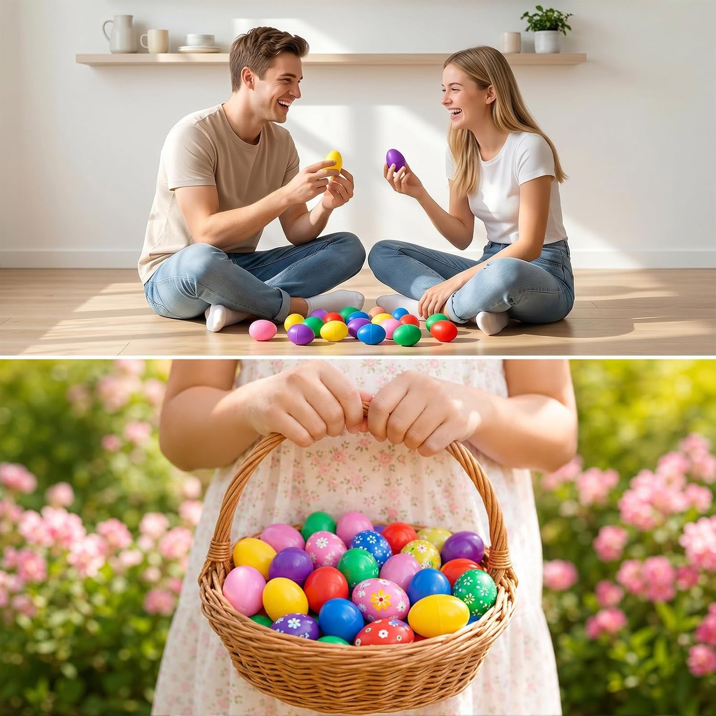 Foraineam 60 piezas de plástico para huevos \u2013 coloridos huevos...