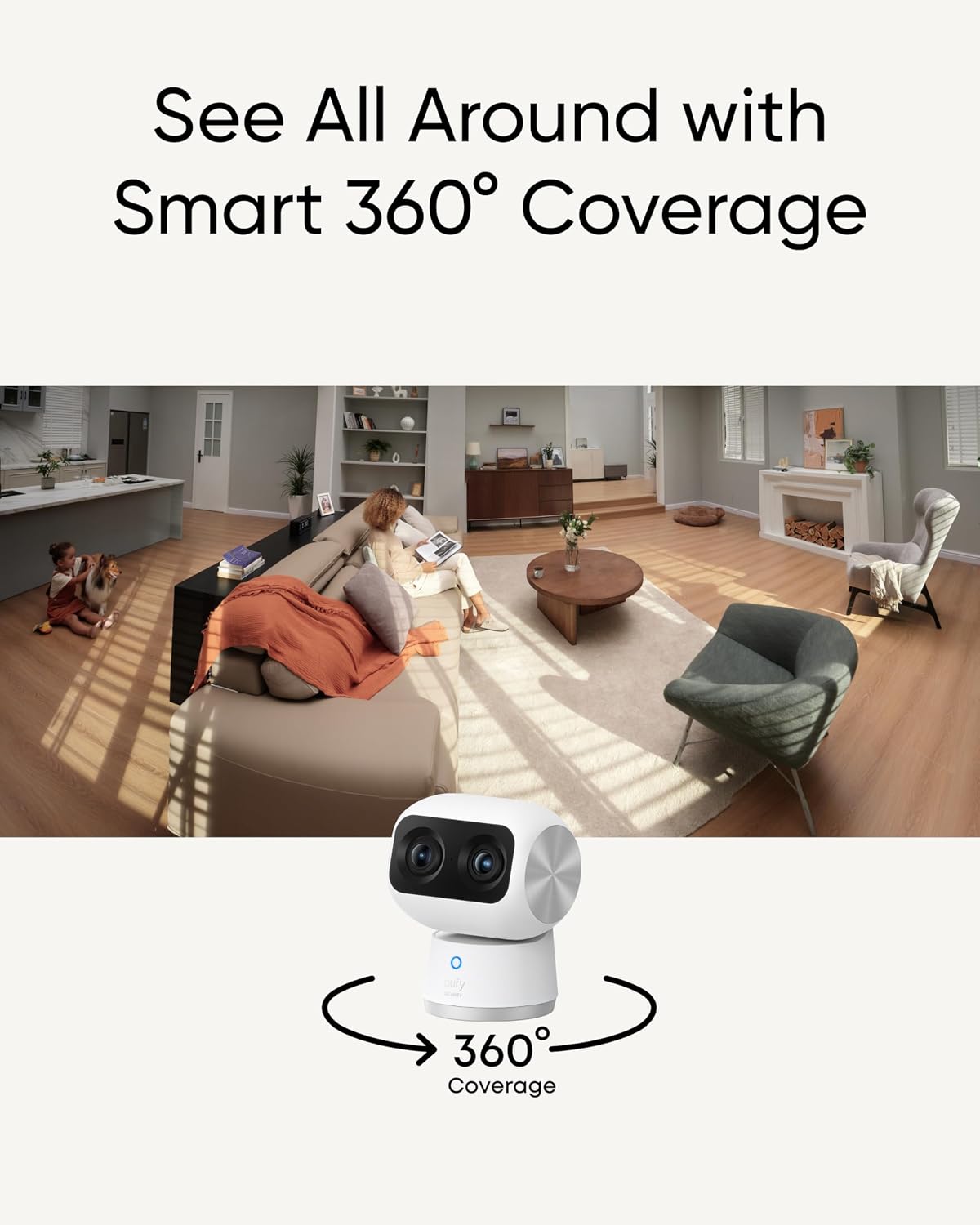eufy Security Cámara Interior S350, Cámaras Duales, Cámara de Segur...