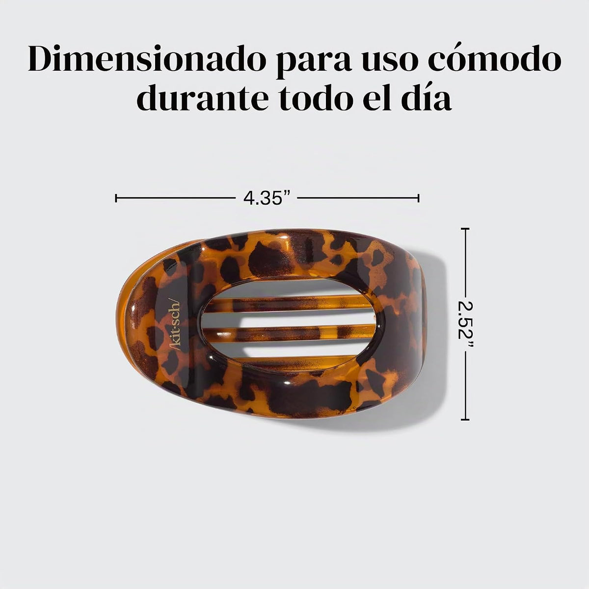 Kitsch Pinza plana grande para mujer, color tortuga, 1 pieza | Pinz...