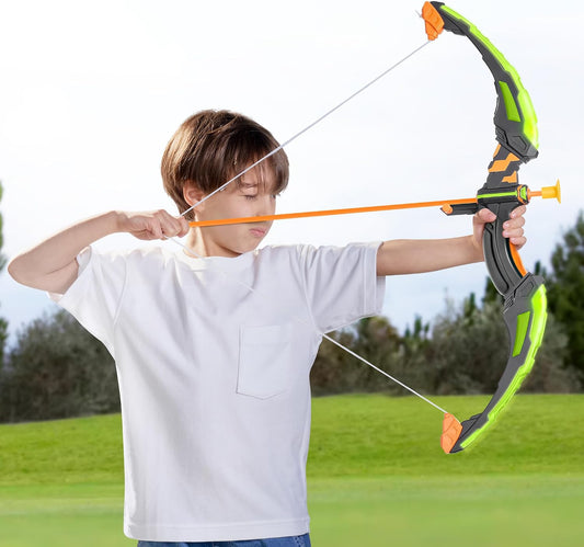 JOYIN Juego de arco y flecha para niños con luces LED intermitentes...