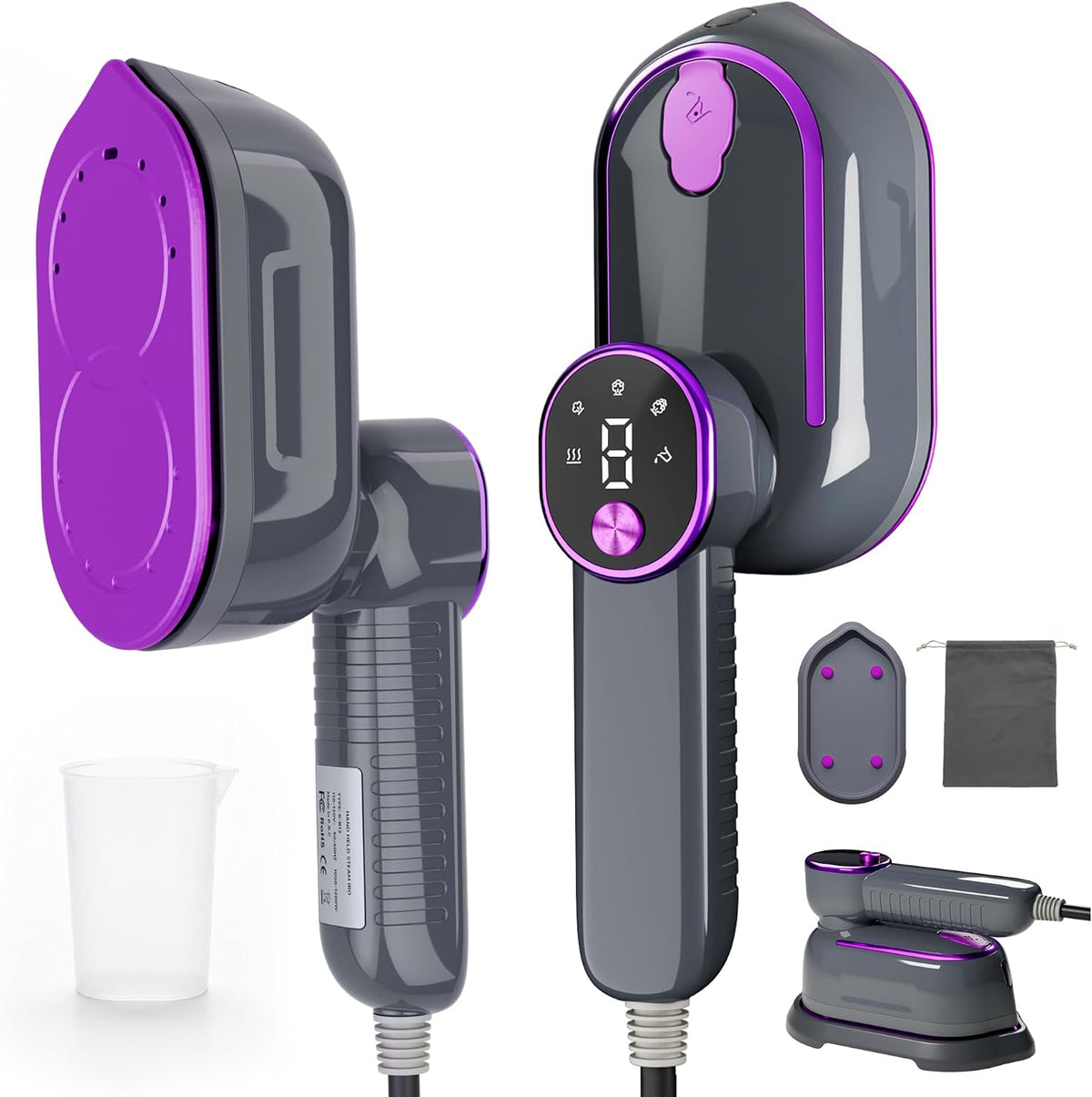 Vaporizador de viaje para ropa, vaporizador de ropa 2 en 1 de mano,...