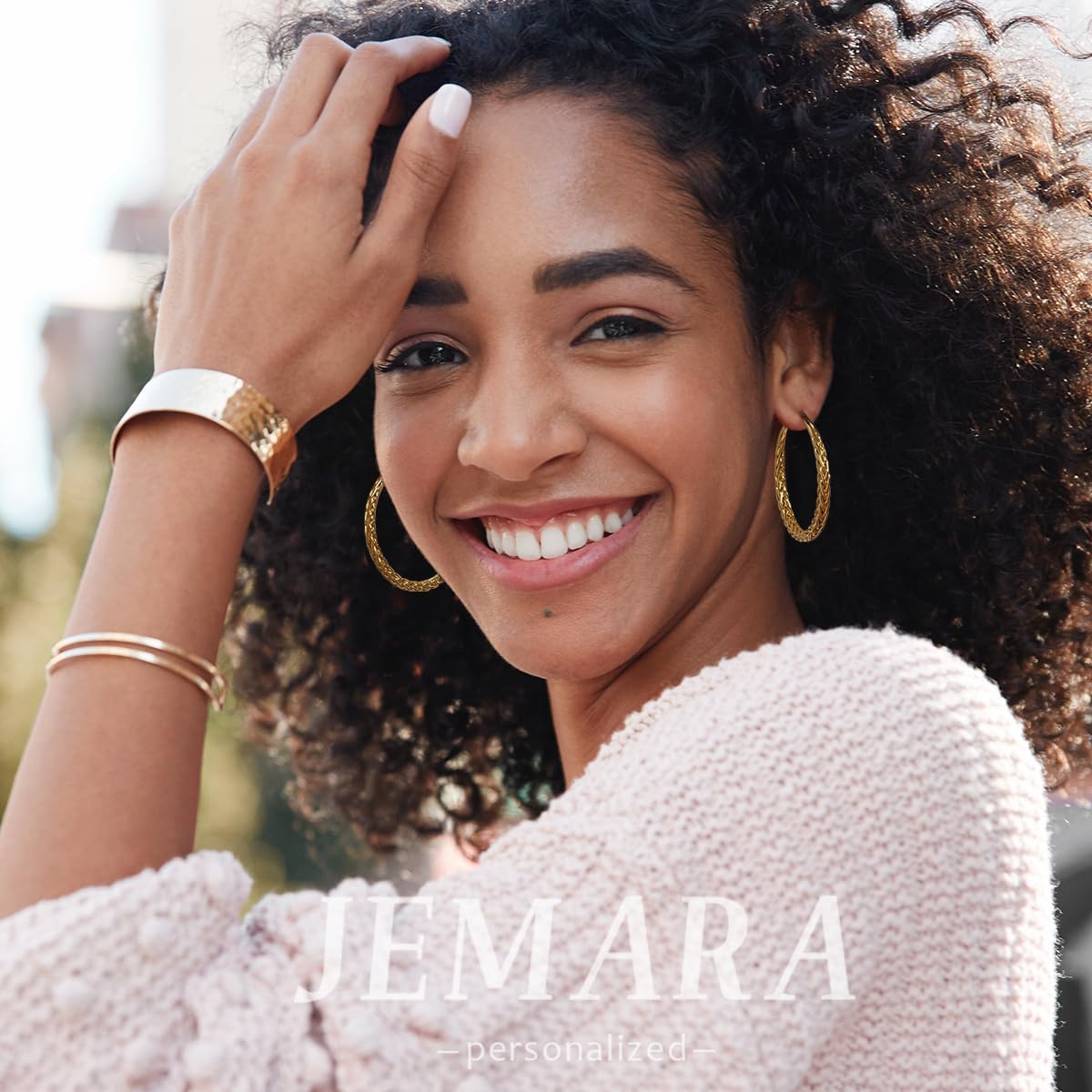 JEMARA Pendientes de Aro de Plata para Mujer a la Moda Hipoalergéni...