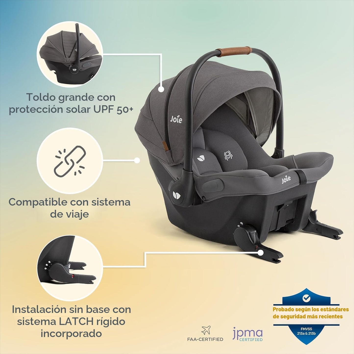 Asiento de coche infantil Joie Mint sin base de pestillo \u2013 Lig...
