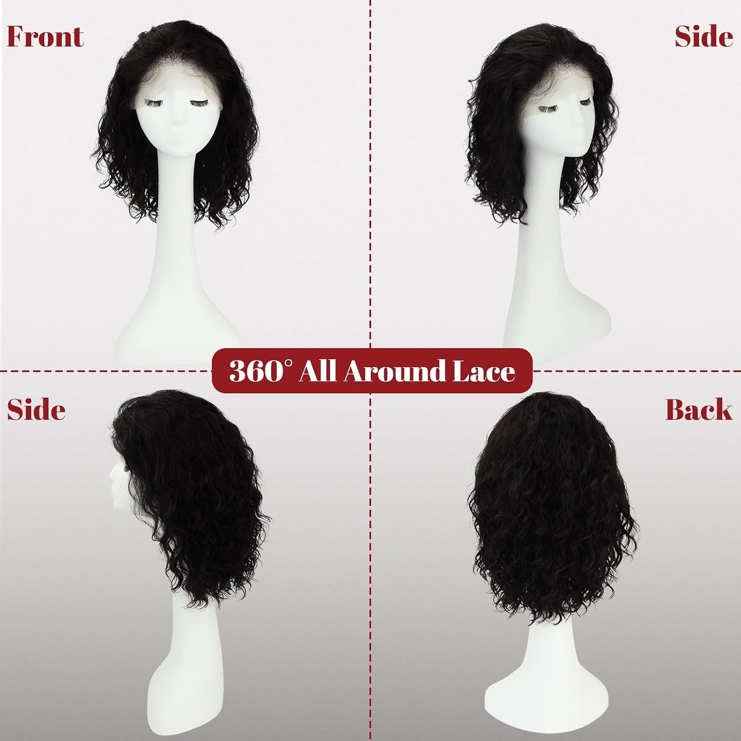 SAFIRENY pelucas delanteras de encaje cabello humano Real 14 pulgad...