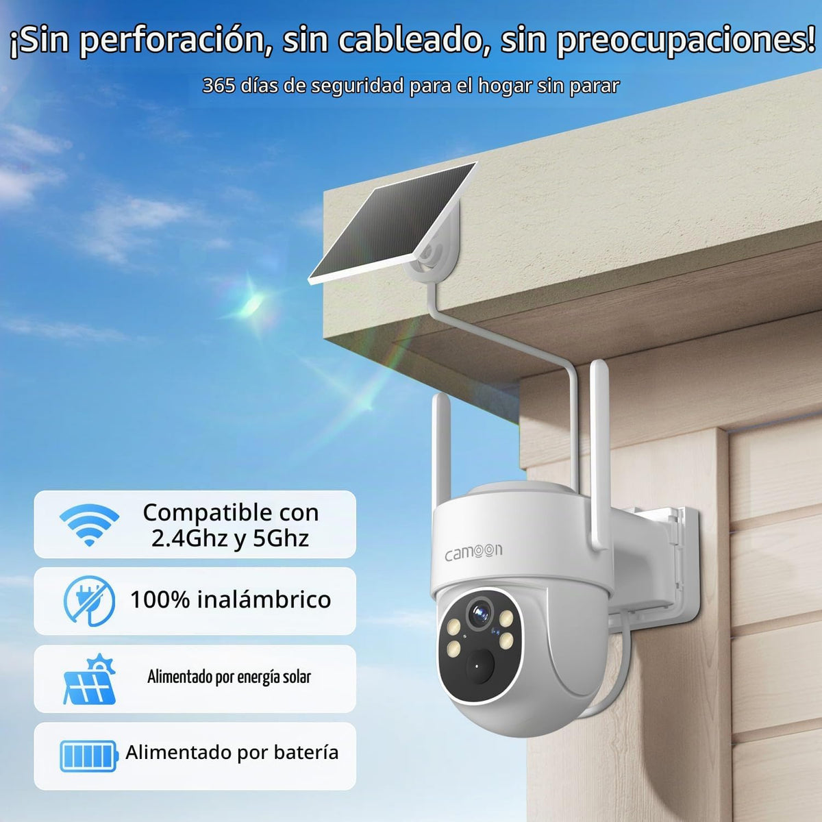Cámaras de seguridad solar 2K inalámbricas para exteriores, cámaras...
