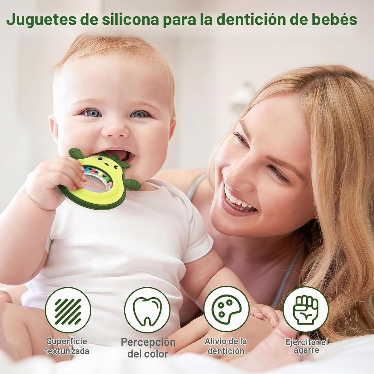 Baby Rattles - Juguete de dentición para bebés de 0 a 6 meses, dise...