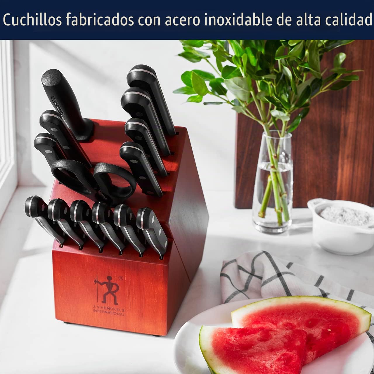 Henckels Solution - Juego de cuchillos de 15 piezas, afilado para |...
