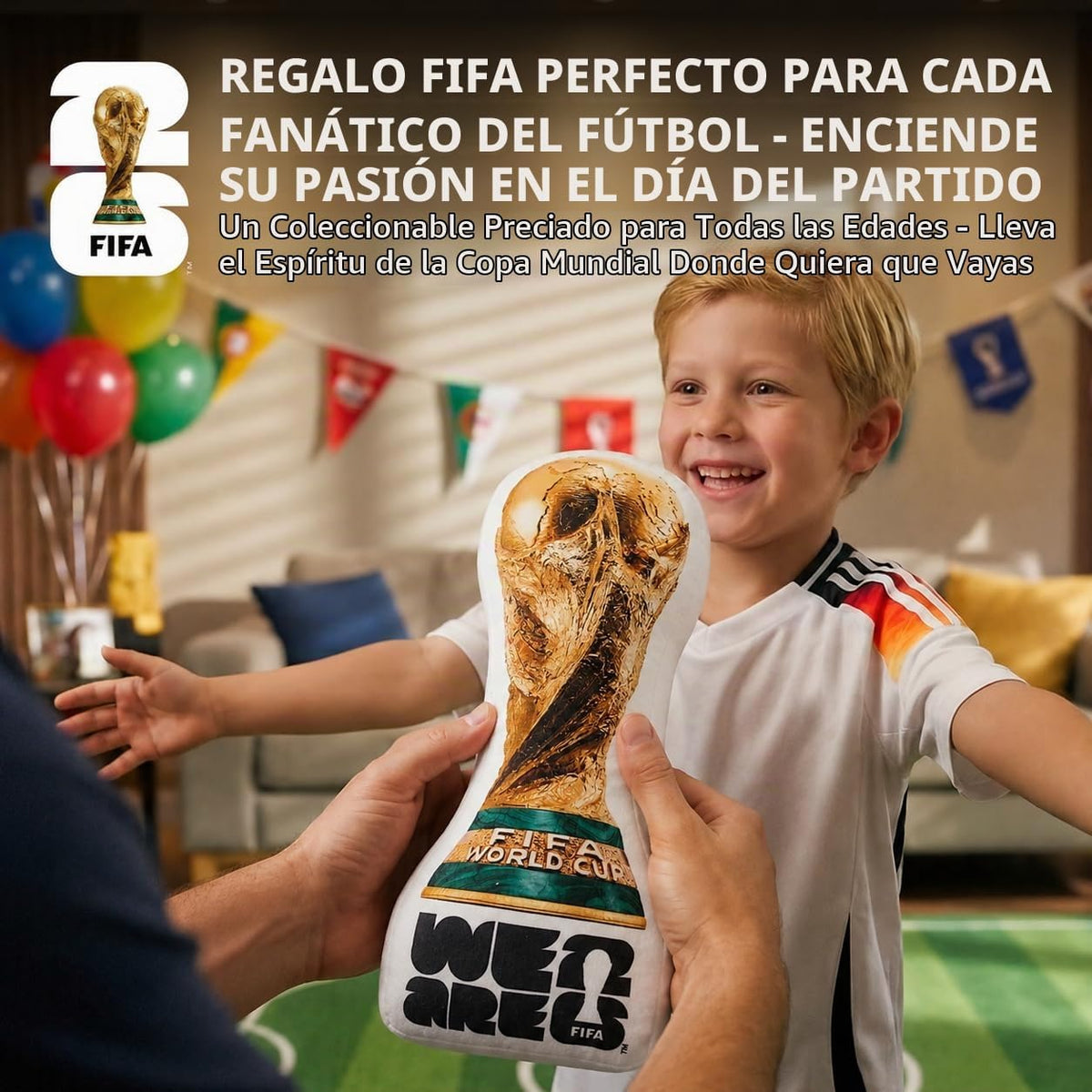 MESUCA Almohada de peluche de trofeo de la Copa Mundial de la FIFA...