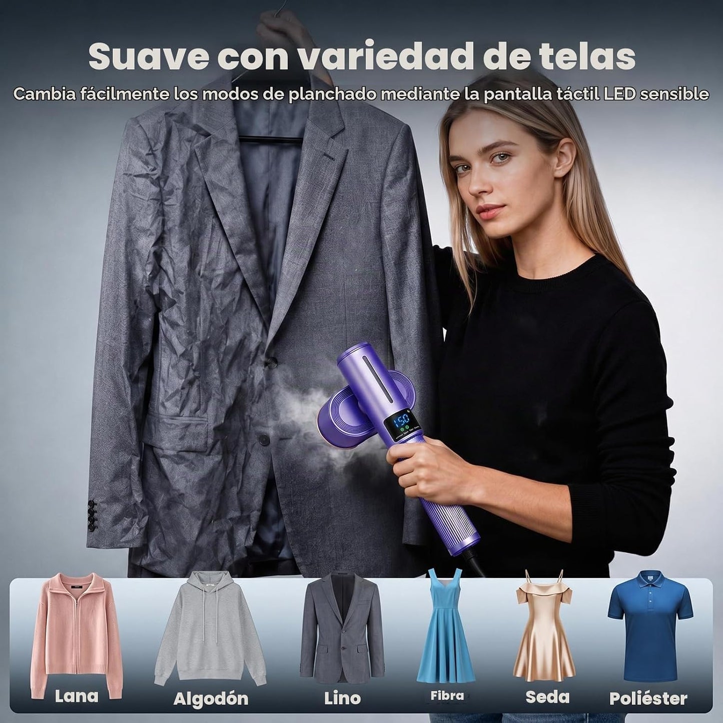 HORTIGRACE Vaporizador de viaje para ropa, plancha de vapor 2 en 1...