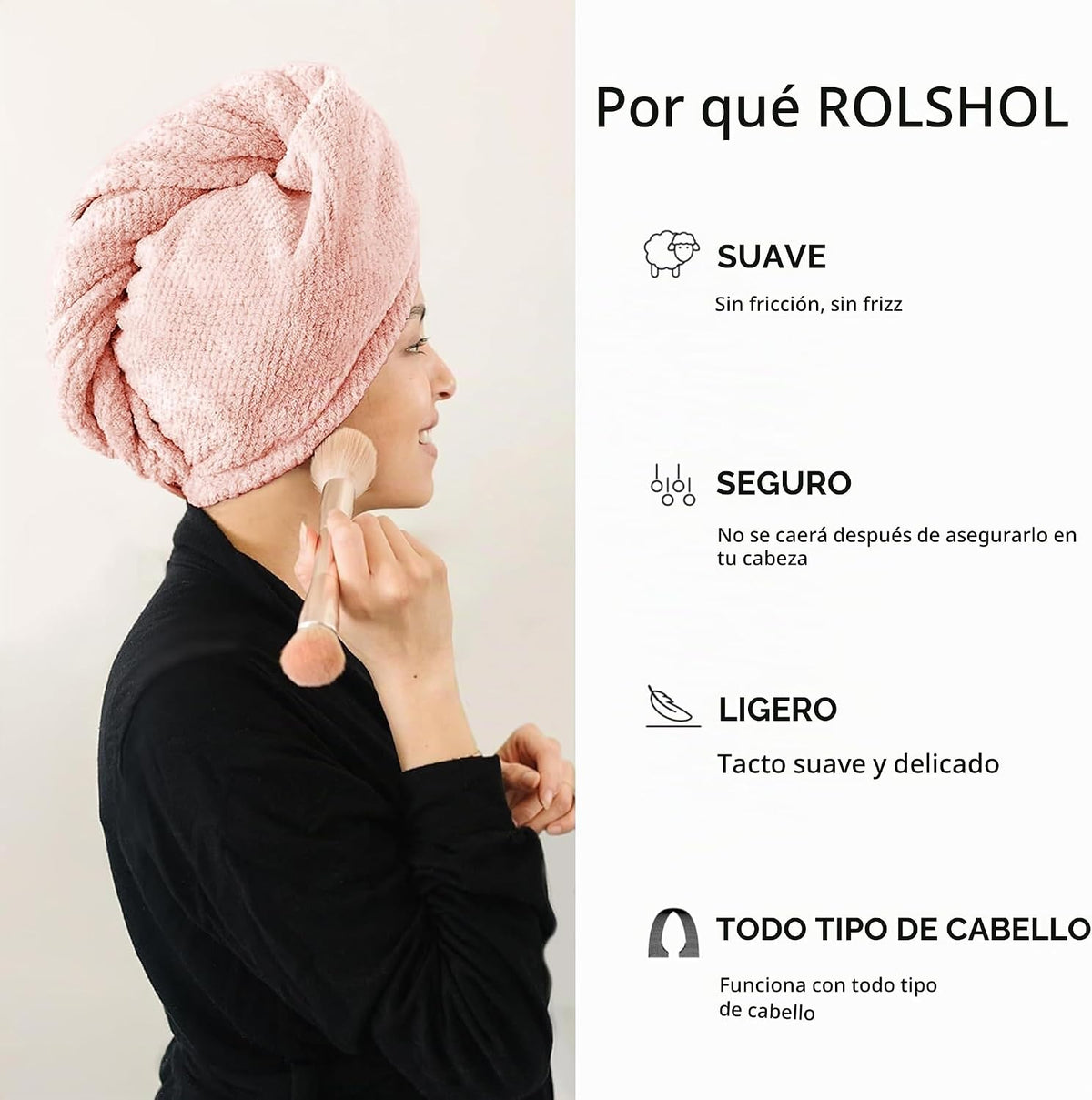 ROLSHOL Paquete de 4 toallas de microfibra extra grandes para envol...