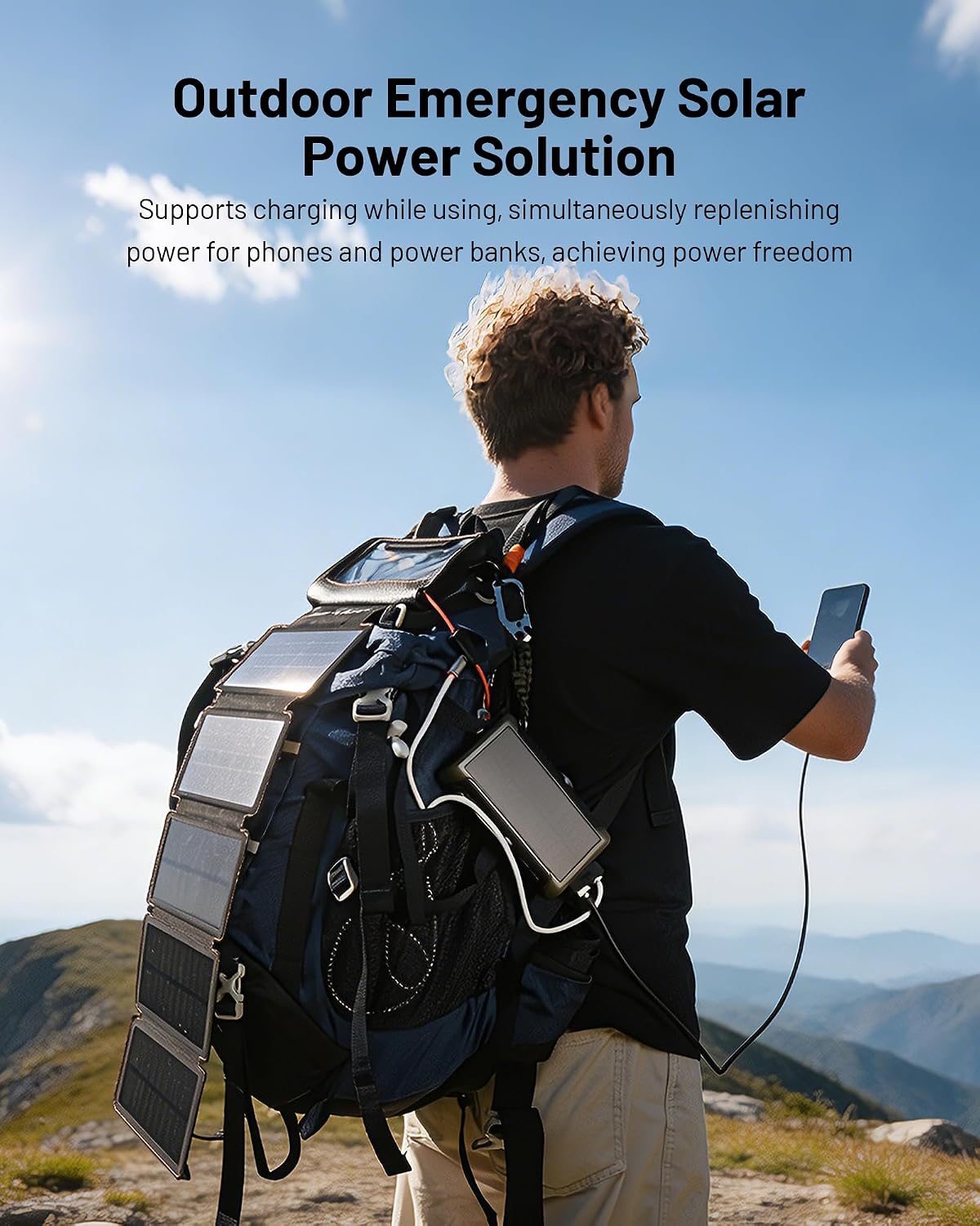 SISIXILE Cargador solar Power Bank 20000mAh: 10W plegable 5 paneles...