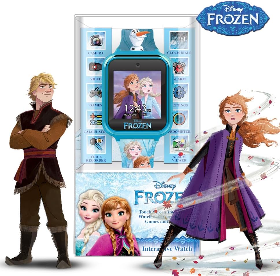 Accutime Reloj inteligente Disney Frozen para niños con cámara para...