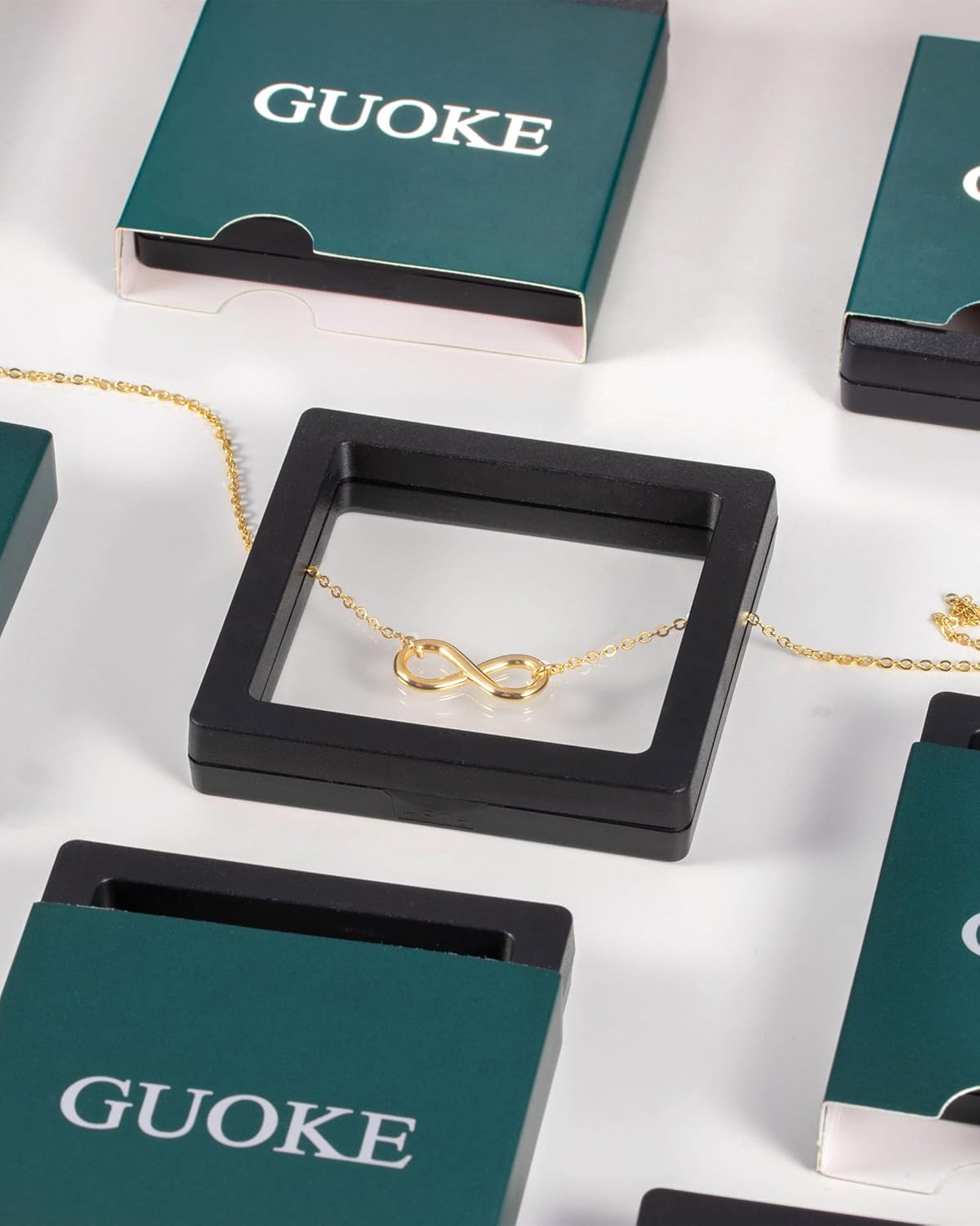 GUOKE Collares de oro en capas para mujer, chapado en oro de 14 qui...