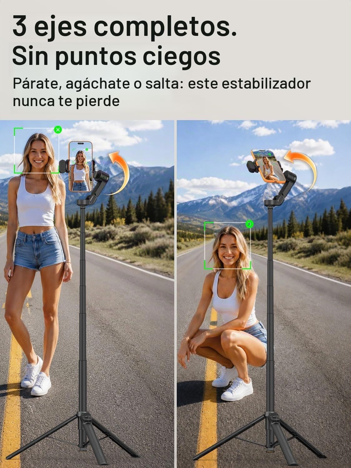 AOCHUAN Estabilizador cardán de 70.9 pulgadas para iPhone con módul...