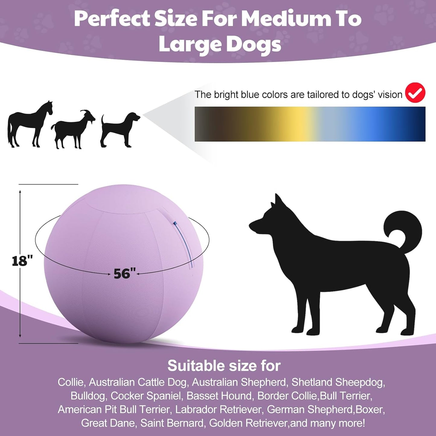 Happypaw 3.0 Upgrade - Pelota de pastoreo de 18 pulgadas para perro...
