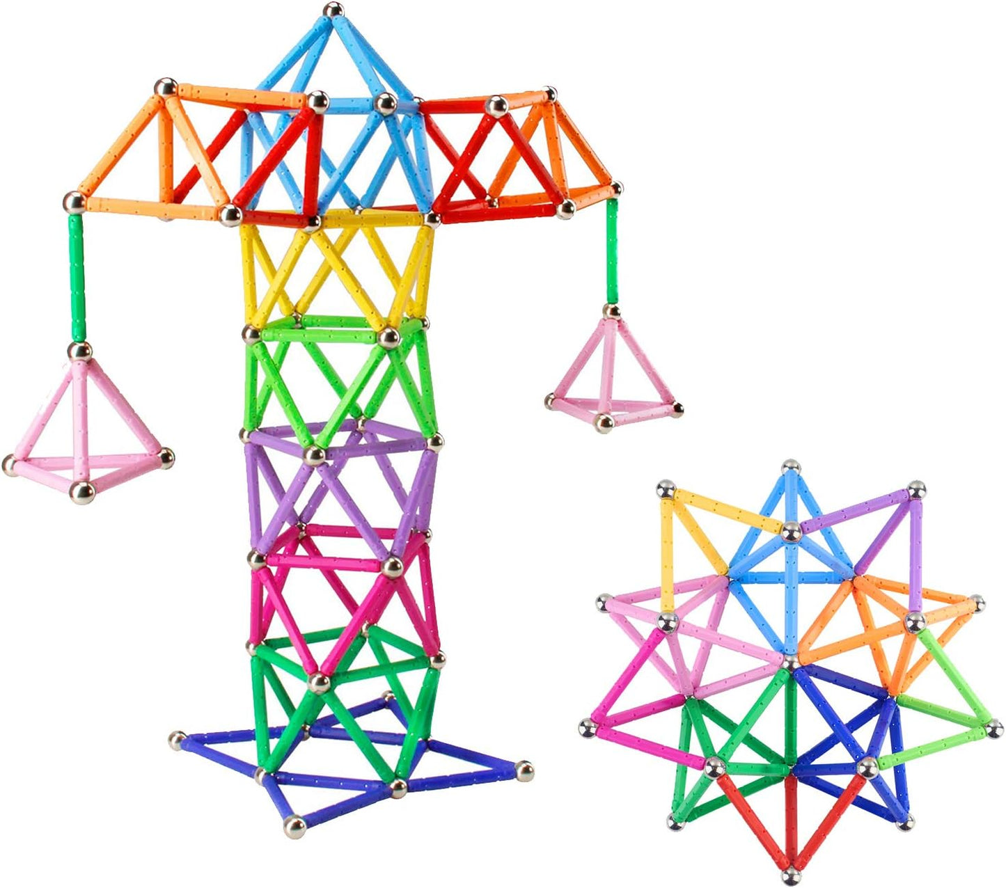 Veatree Juego de 160 bloques de construcción, palos magnéticos de 2...