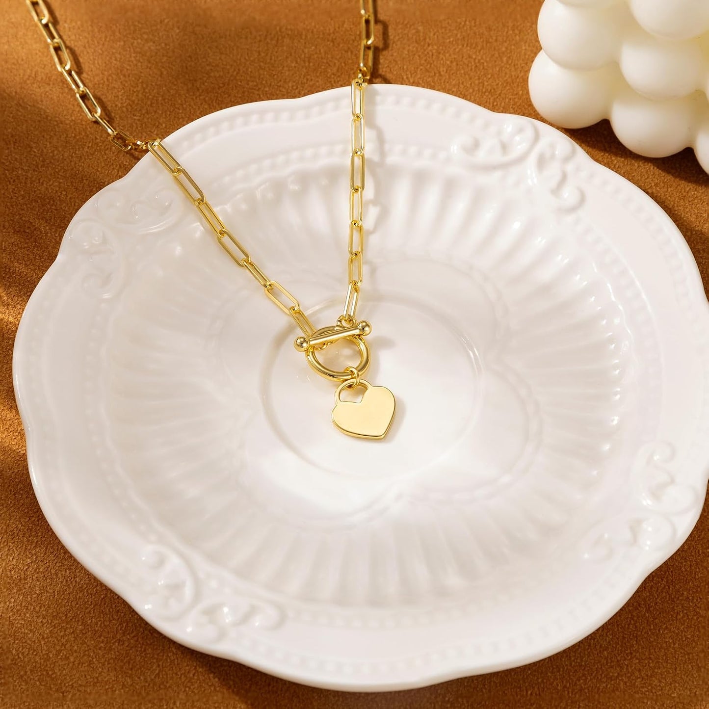 Carffordo - Collares chapados en oro para mujer, delicados collares...