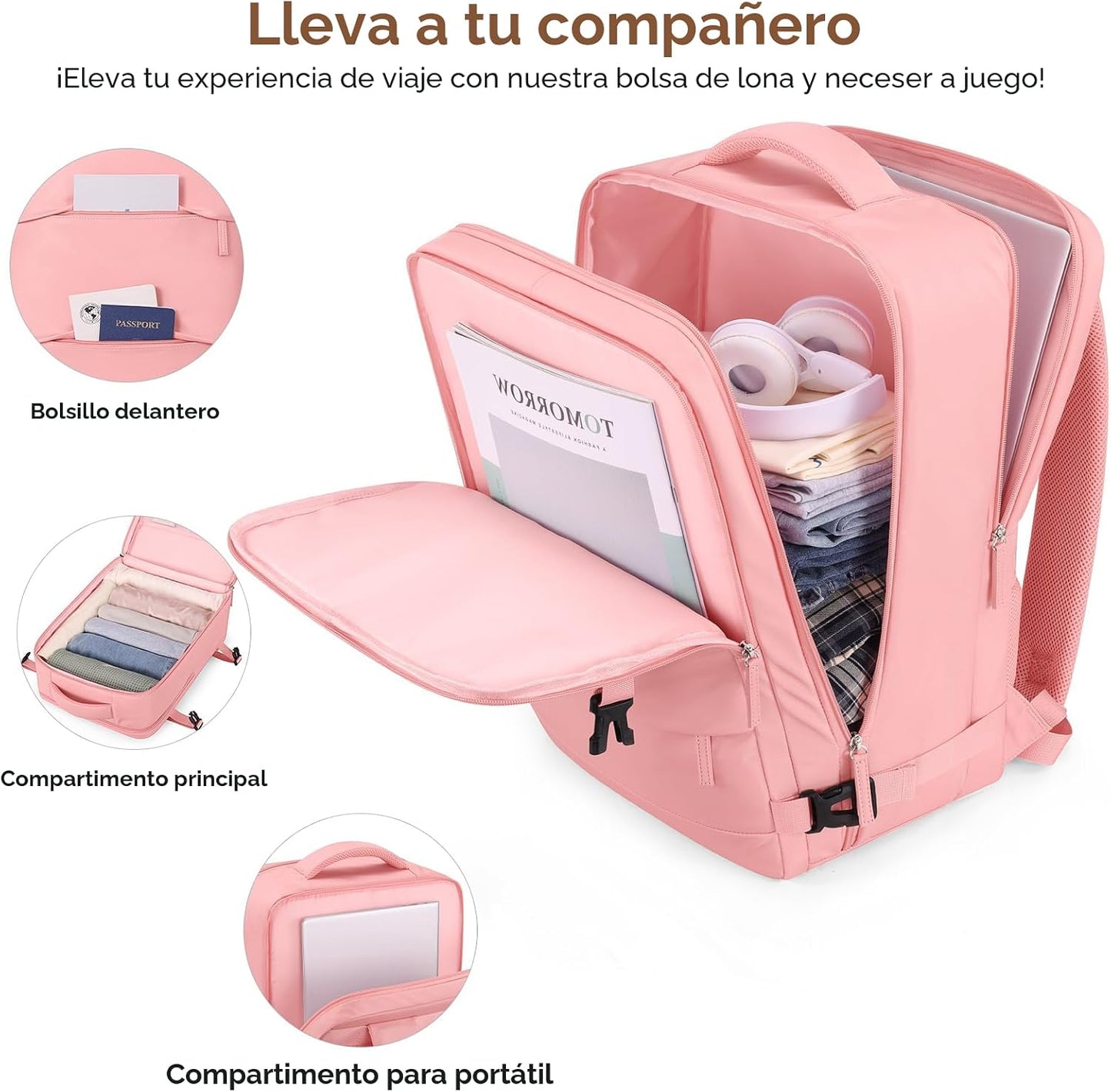 UKEIN - Juego de equipaje con mochila, equipaje de mano rígido apro...