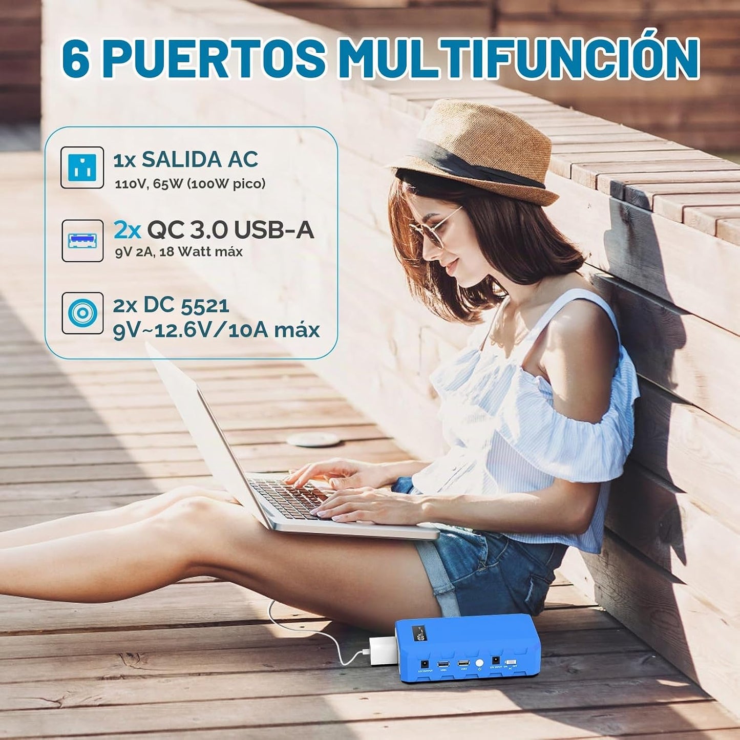 SinKeu Banco de Energía, 24000mAh con salida de CA de 110V Banco de...