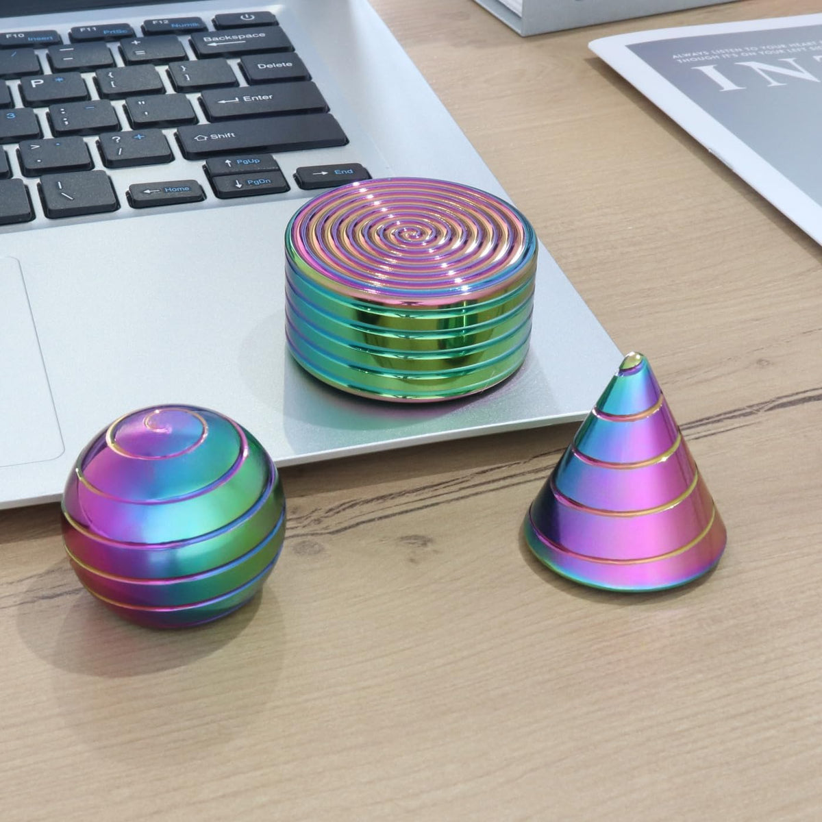 Juguetes de escritorio giratorios cinéticos, fidgets para ansiedad...