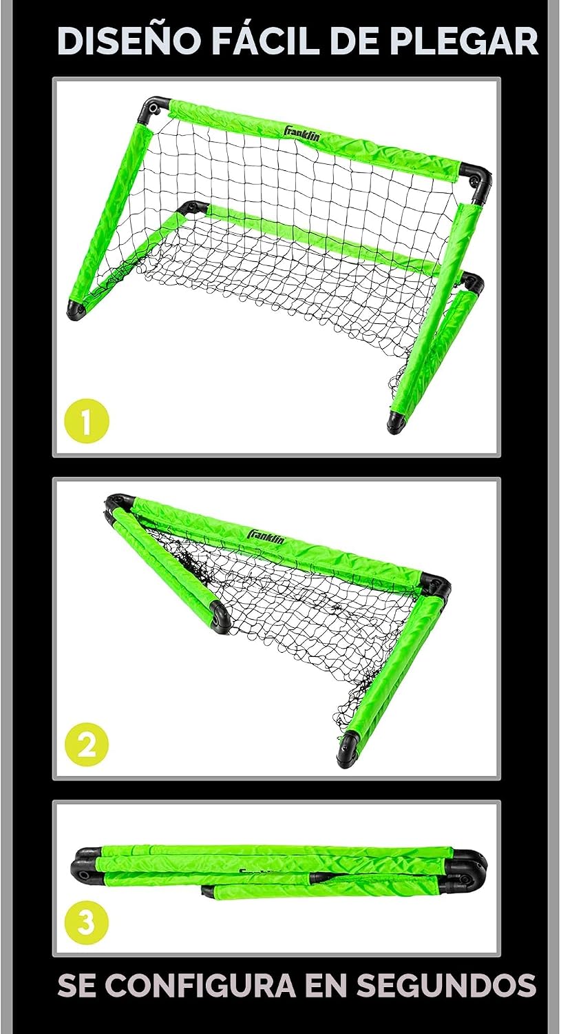 Franklin Sports Mini portería de fútbol con balón y bomba