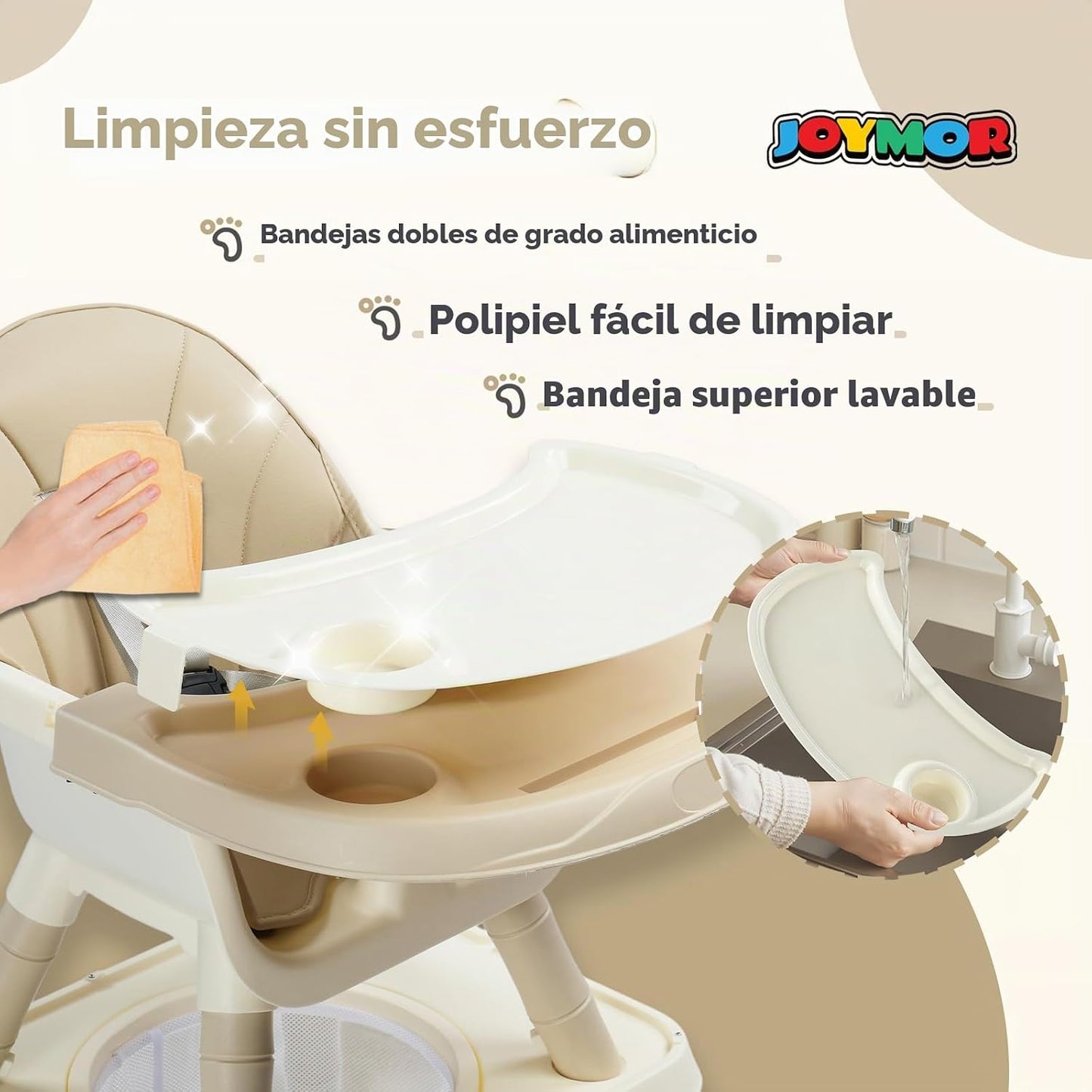 JOYMOR Silla alta 7 en 1 para bebés y niños pequeños, mesa y silla...