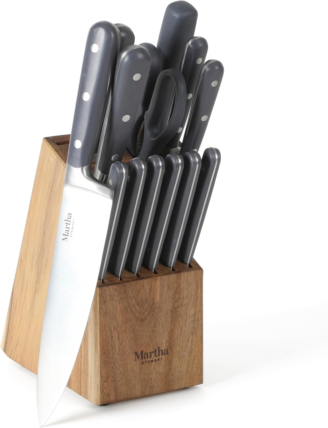 Martha Stewart Eastwalk Juego de 14 cuchillos de acero inoxidable d...