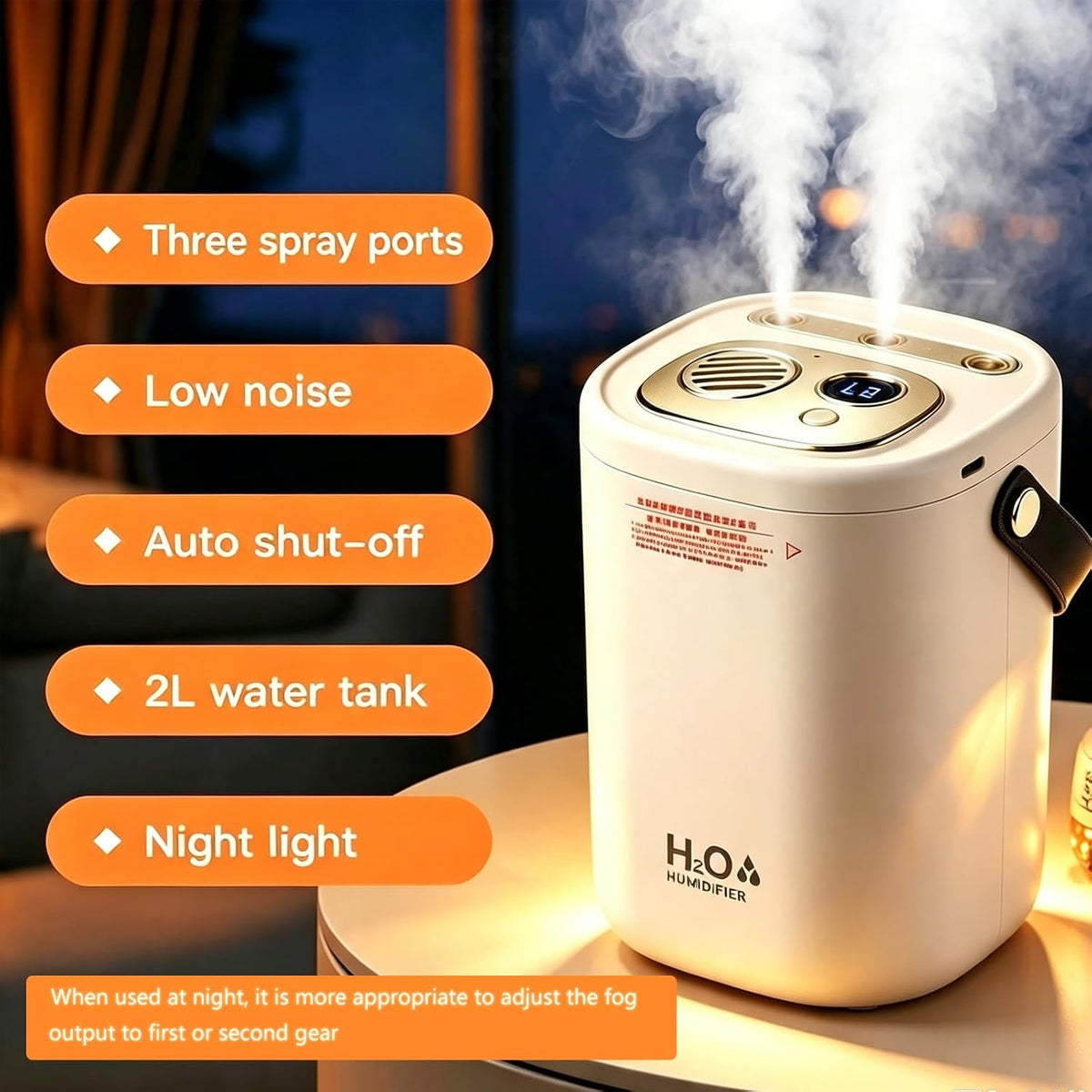 Humidificador portátil para dormitorio, humidificador de niebla frí...