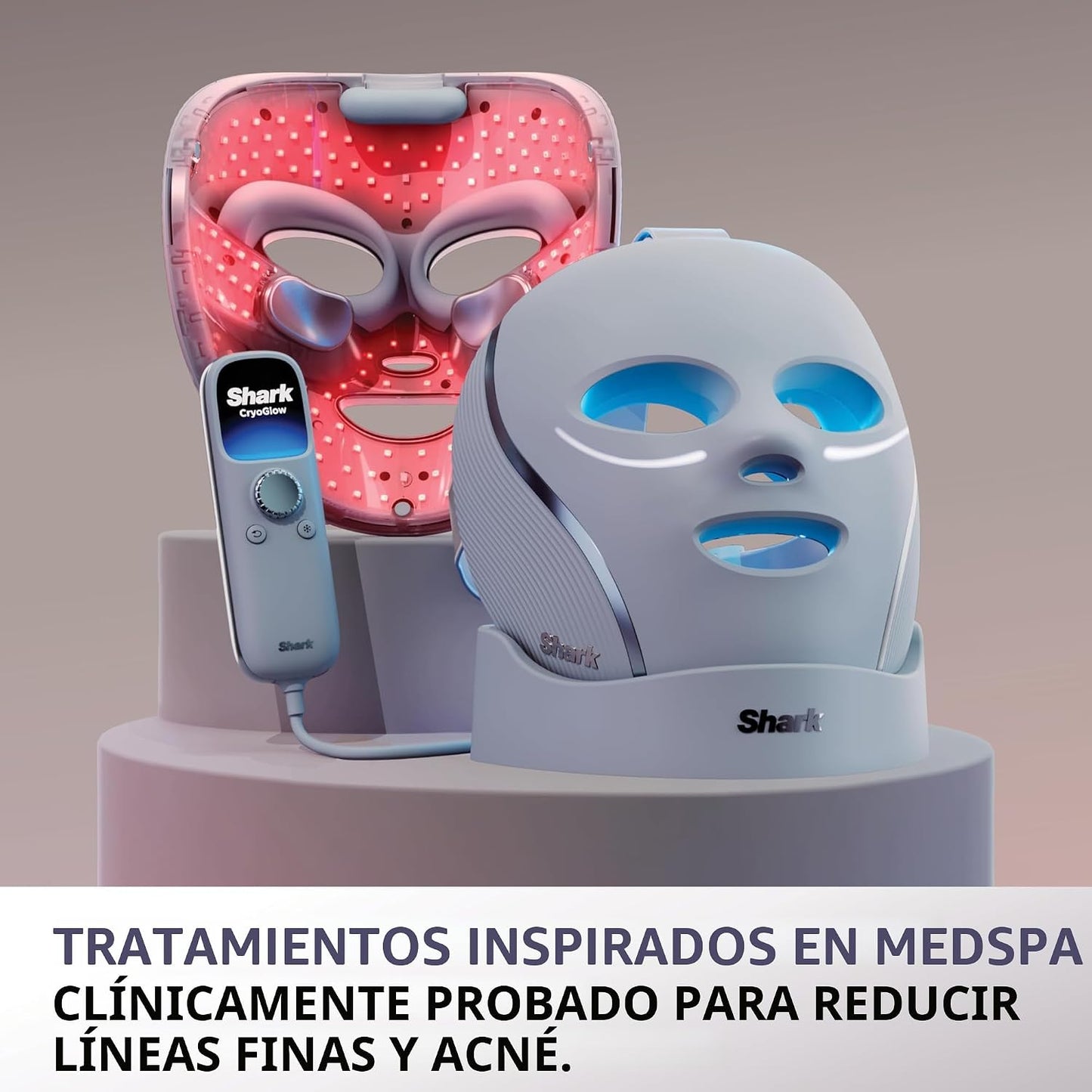 Mascarilla facial LED Shark CryoGlow con enfriamiento debajo de los...