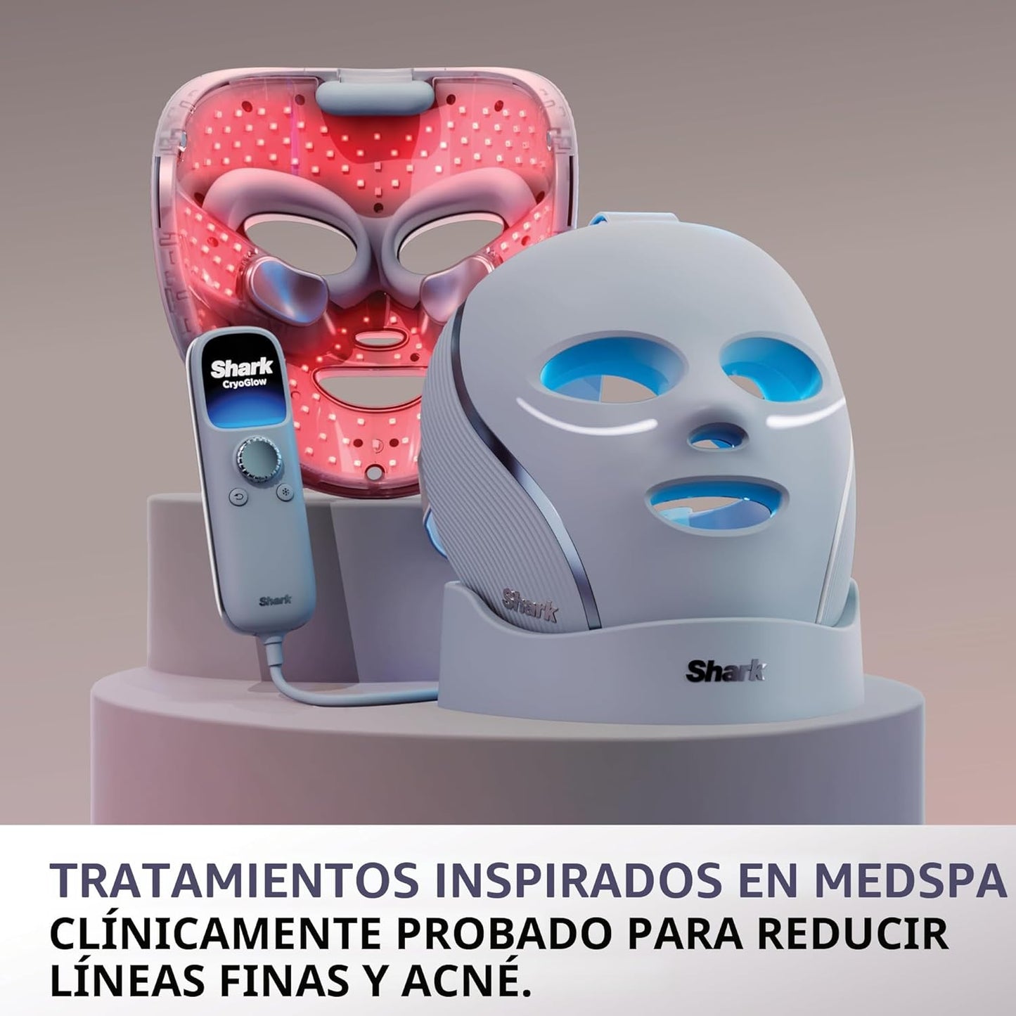 Mascarilla facial LED Shark CryoGlow con enfriamiento debajo de los...