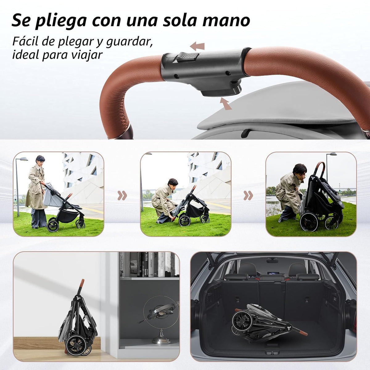 Tinyiota Cochecito para bebés, cochecitos para niños pequeños con t...