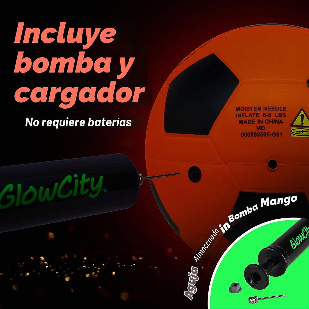 GlowCity Balón de fútbol que brilla en la oscuridad - Tamaños 3, 4,...