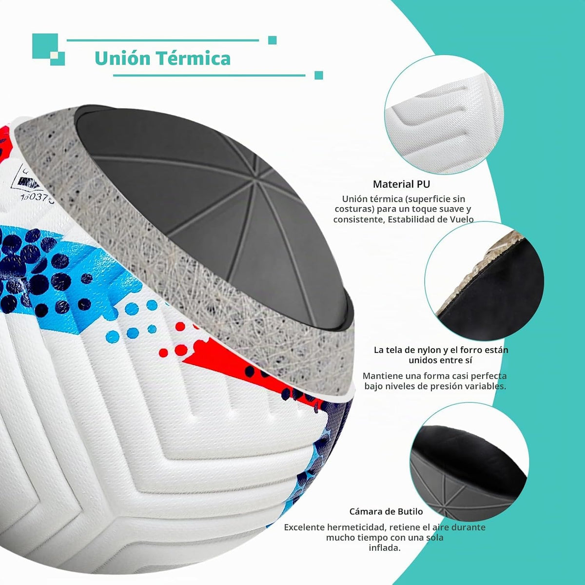 Torvinas Balón de fútbol Tamaño 5,4 \u2013 Piel sintética impermeab...