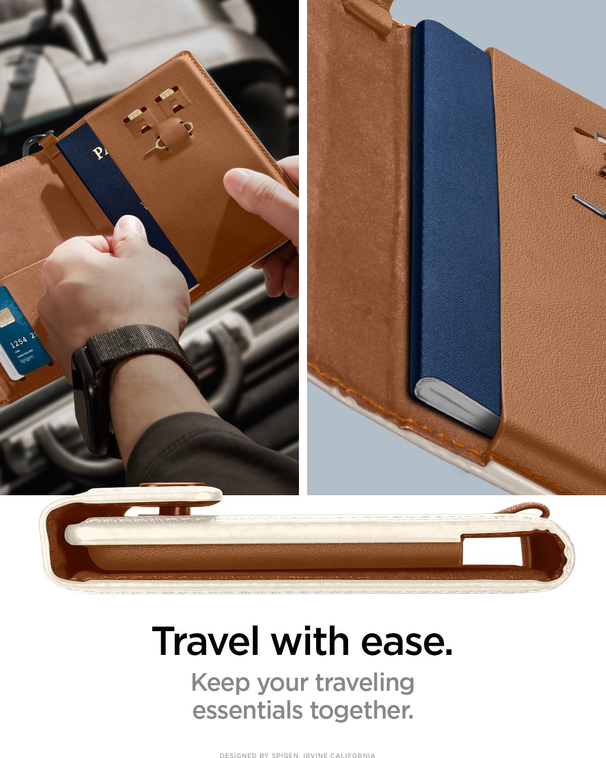 Spigen Life para pasaporte Funda para tarjeta con tecnología de blo...
